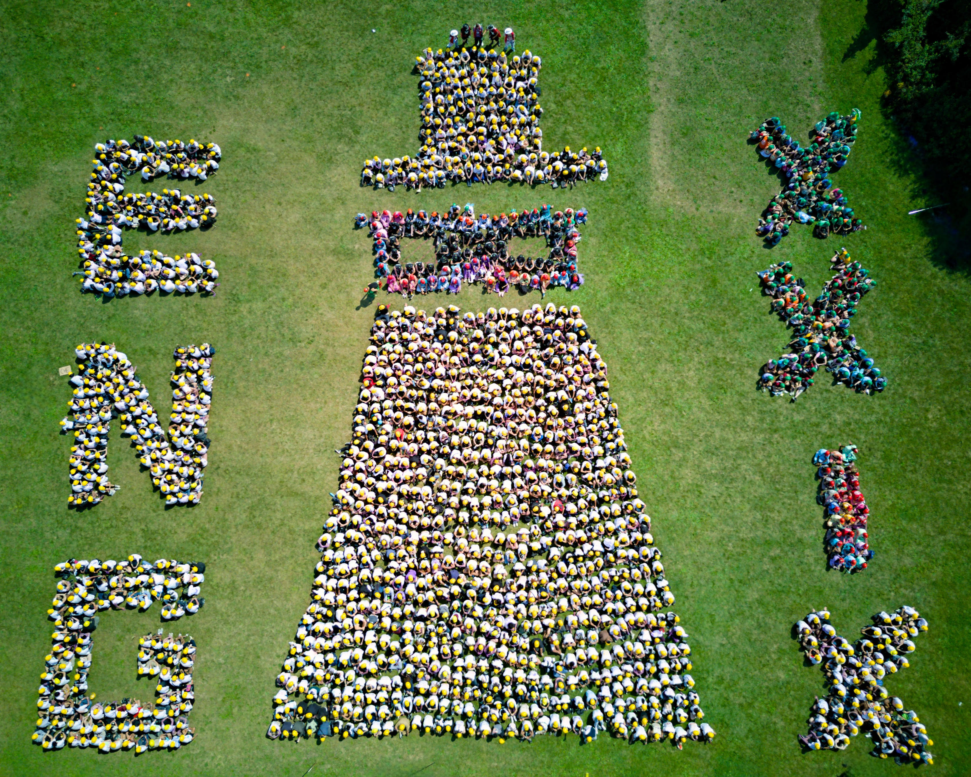 Aerial view of O-Week crowd